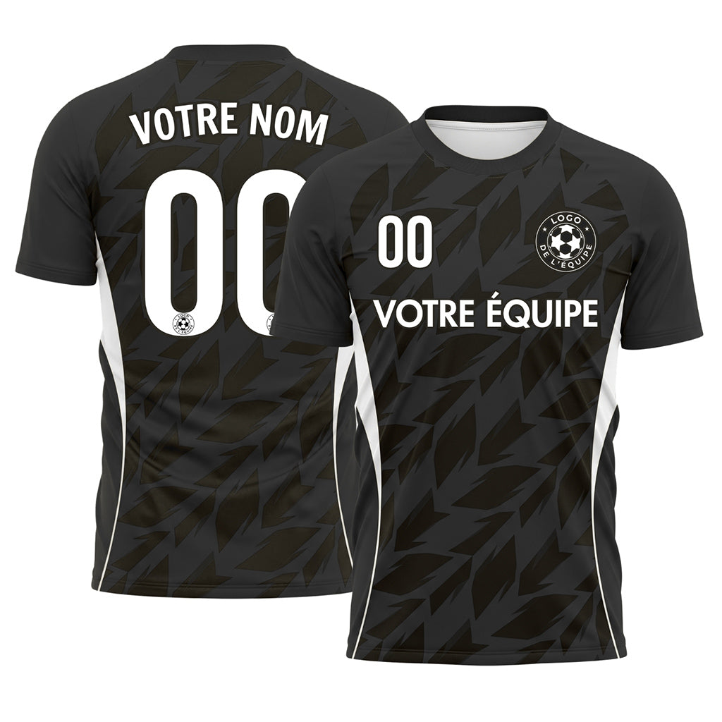 Noir Gris Flèche Géométrique Motif (2) Maillot de Football Personnalisé