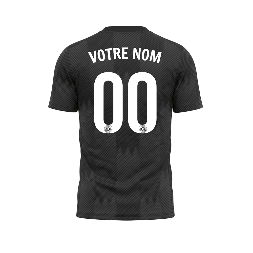 Noir Gris Zigzag Motif Maillot de Football Personnalisé