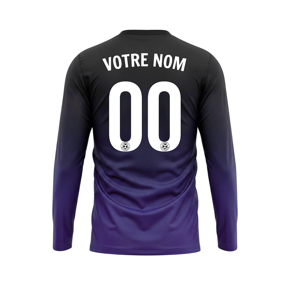 Noir Violet Dégradé à Pois Maillot de Football Personnalisé à Manches Longues