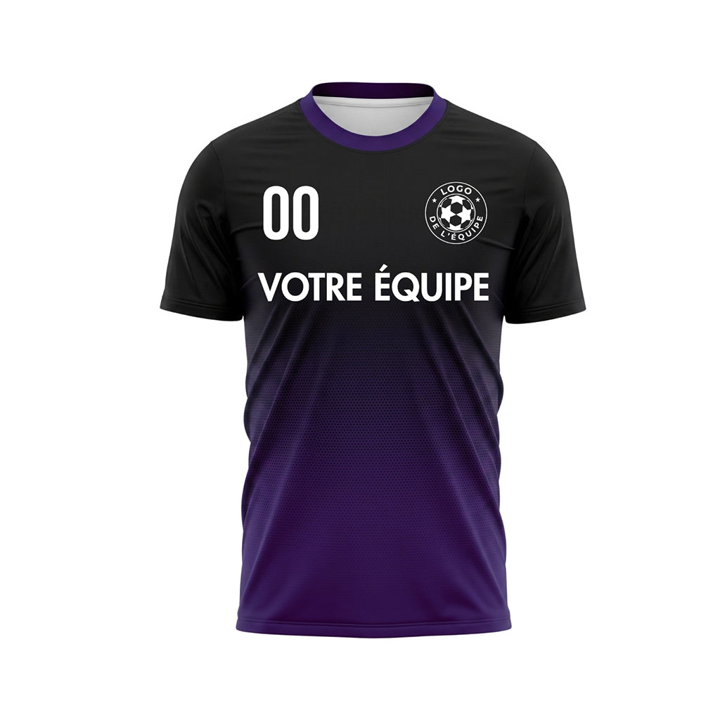 Noir Violet Demi-Teinte Dégradé Maillot de Football Personnalisé