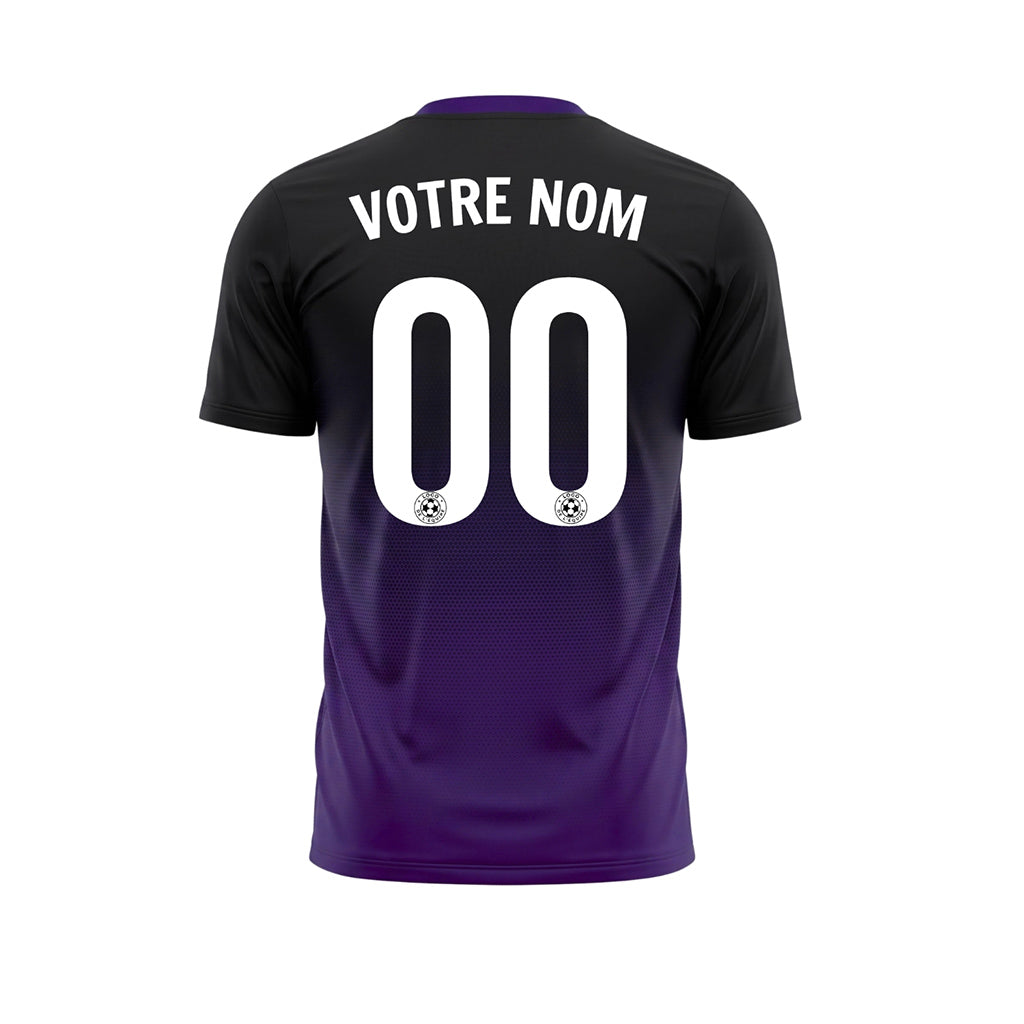 Noir Violet Demi-Teinte Dégradé Maillot de Football Personnalisé