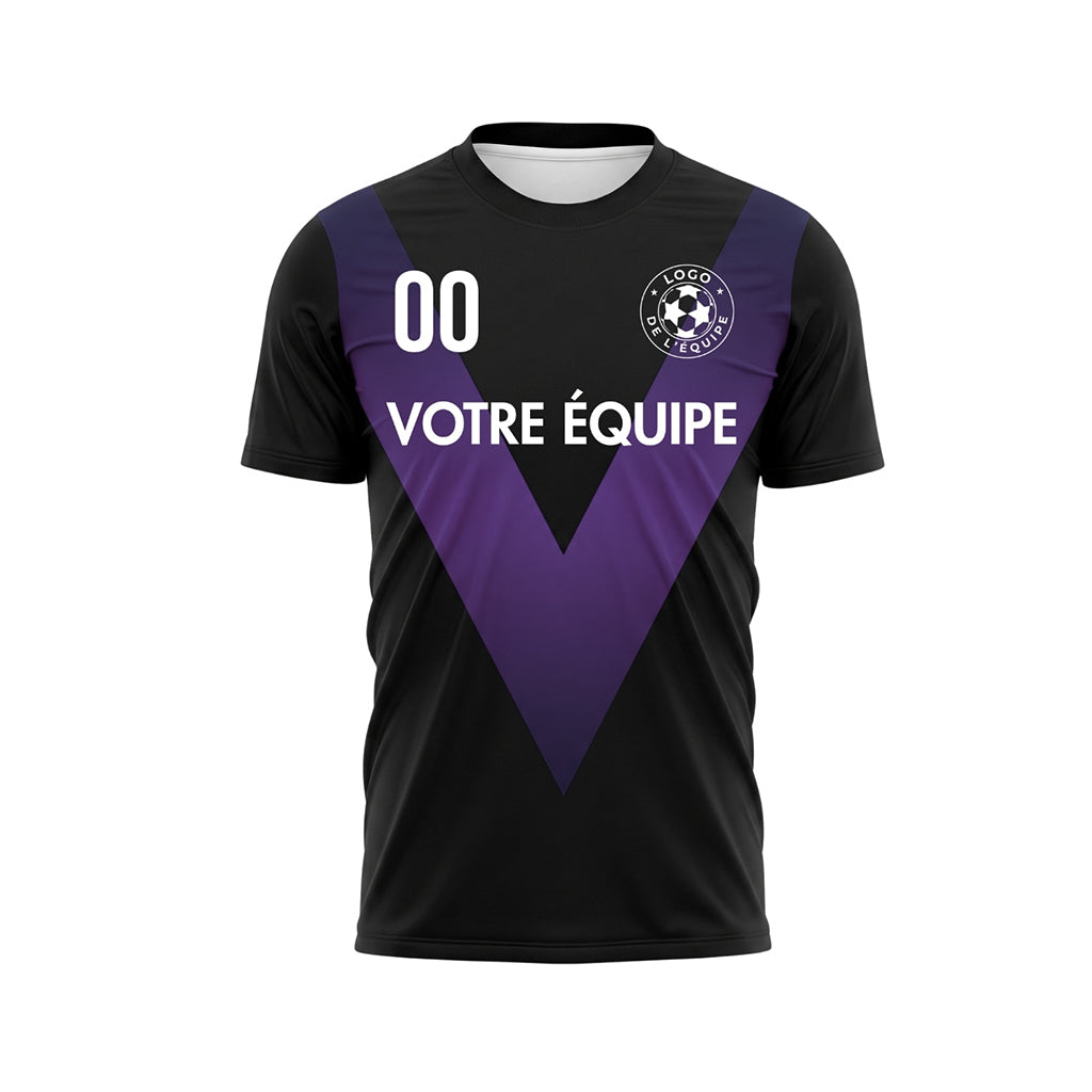 Noir Violet V Motif Maillot de Football Personnalisé