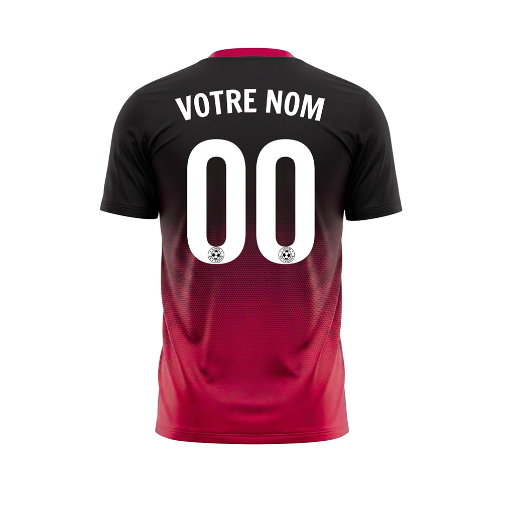 Noir Magenta Demi-Teinte Dégradé Maillot de Football Personnalisé