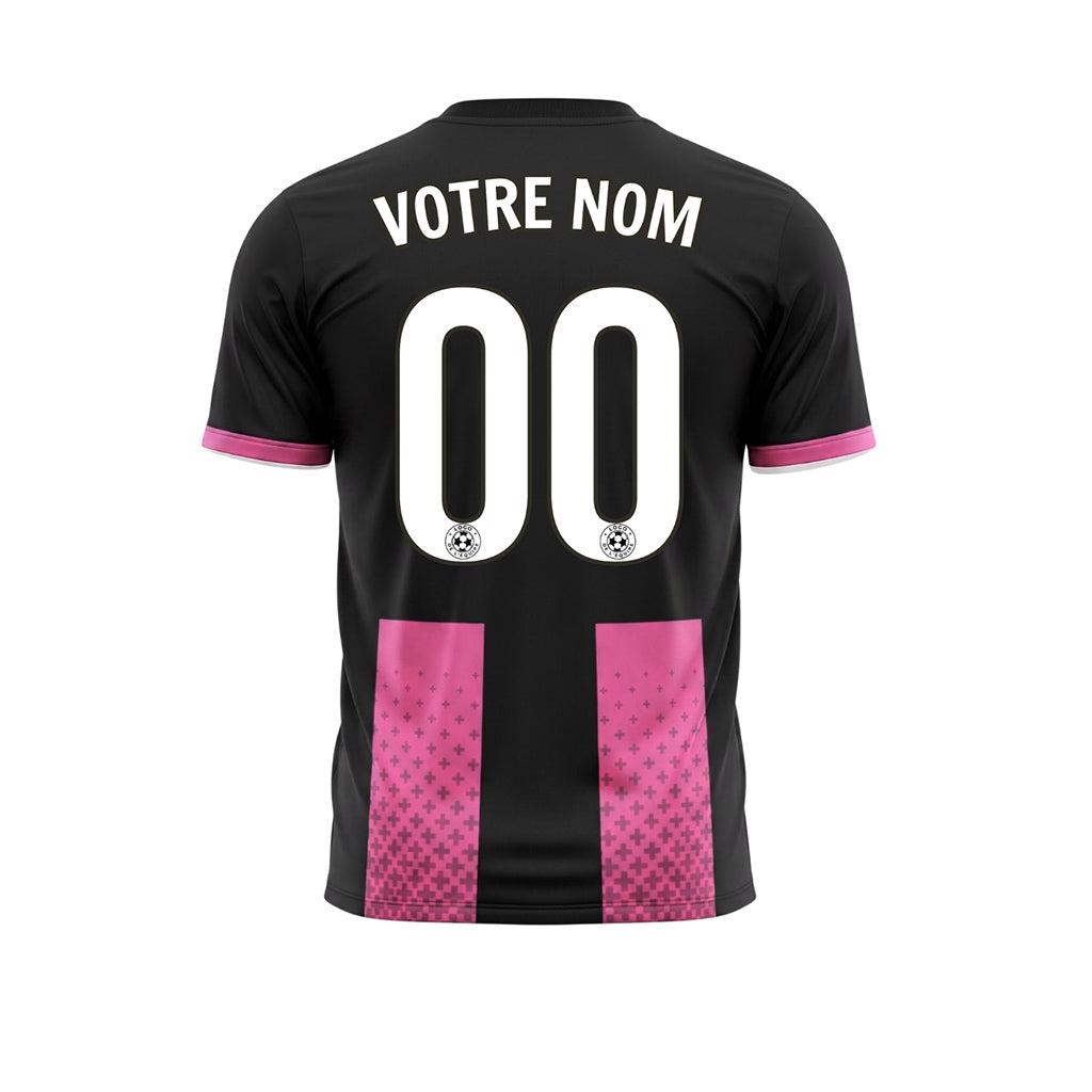 Noir Rose Croix Motif Maillot de Football Personnalisé