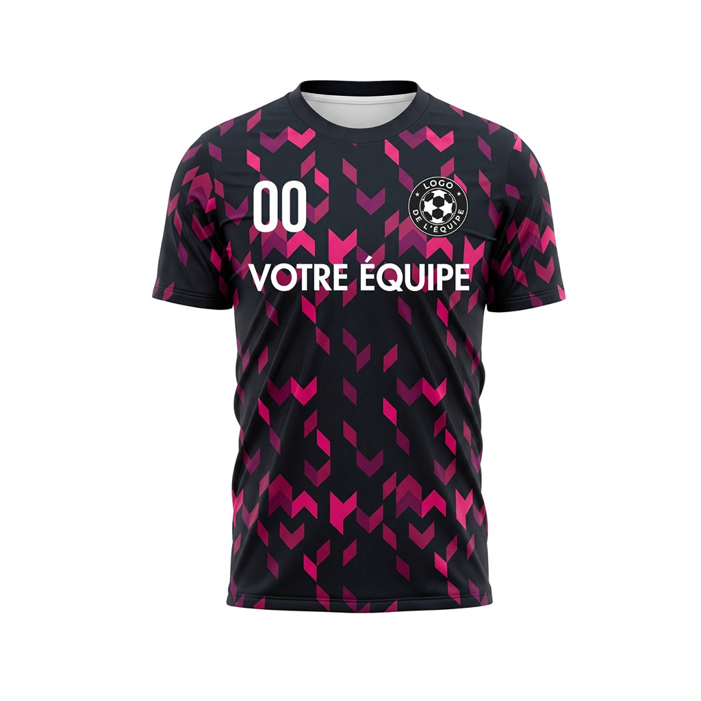 Noir Rose Flèche Géométrique Motif Maillot de Football Personnalisé