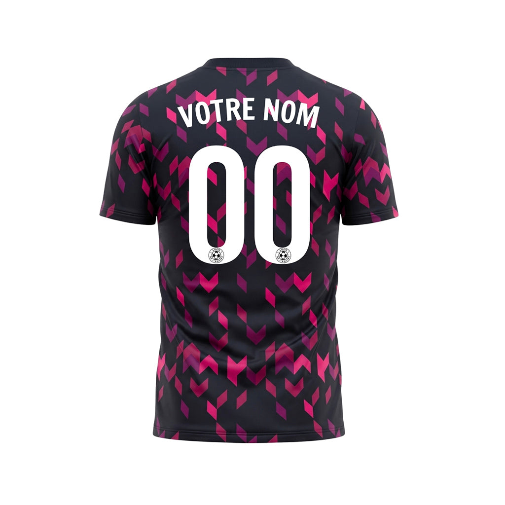 Noir Rose Flèche Géométrique Motif Maillot de Football Personnalisé