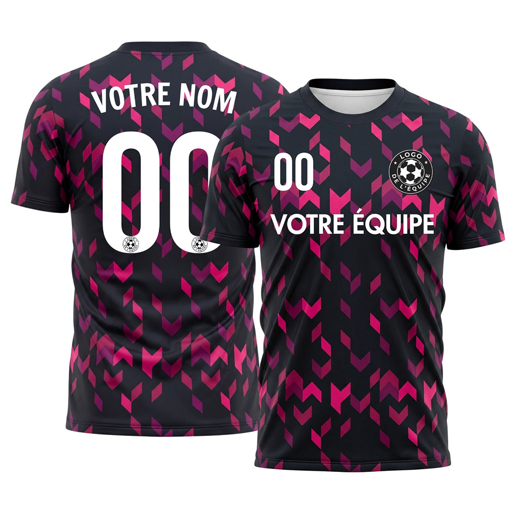 Noir Rose Flèche Géométrique Motif Maillot de Football Personnalisé