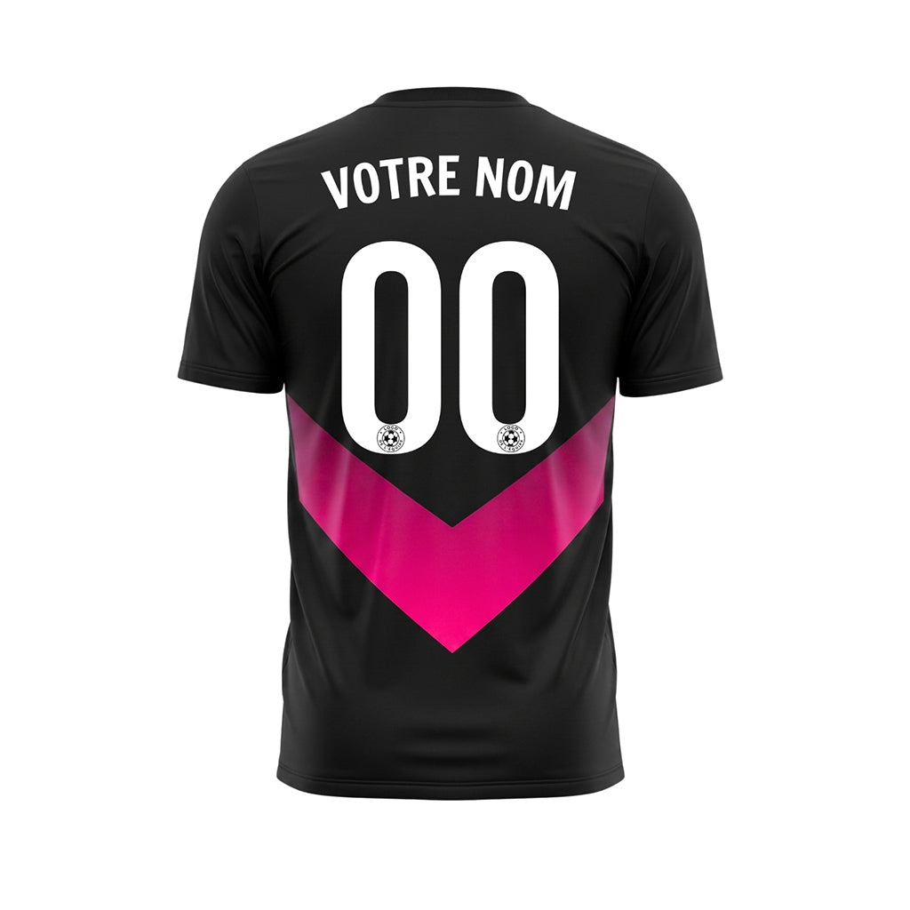 Noir Rose V Motif Maillot de Football Personnalisé