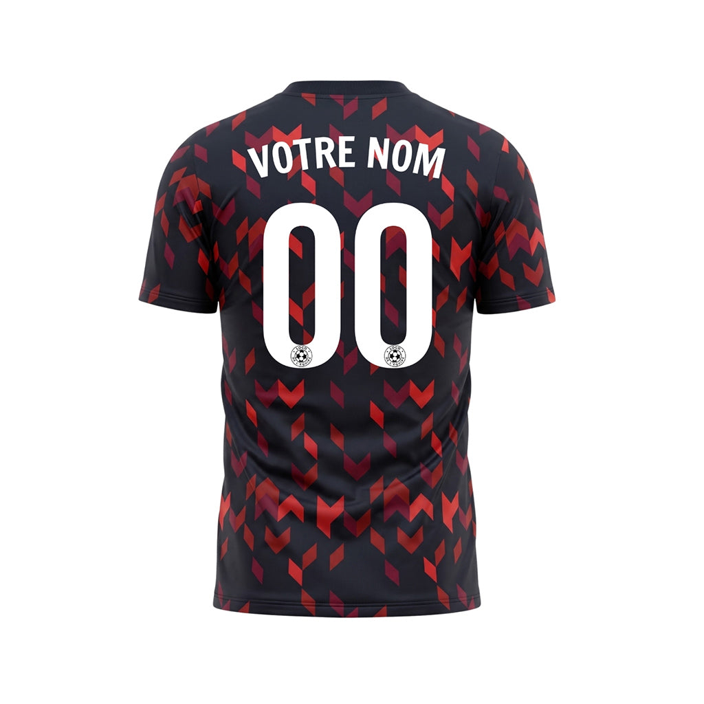 Noir Rouge Flèche Géométrique Motif (2) Maillot de Football Personnalisé
