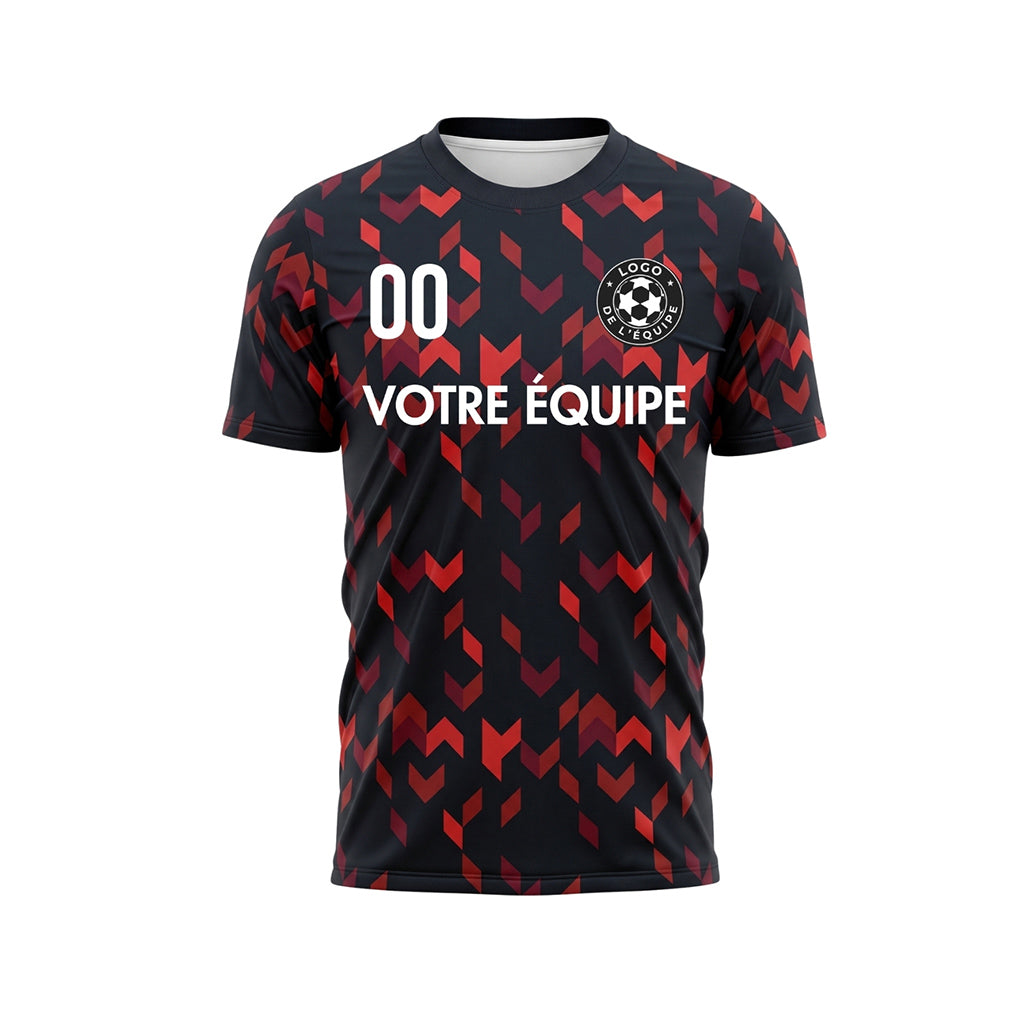 Noir Rouge Flèche Géométrique Motif (2) Maillot de Football Personnalisé