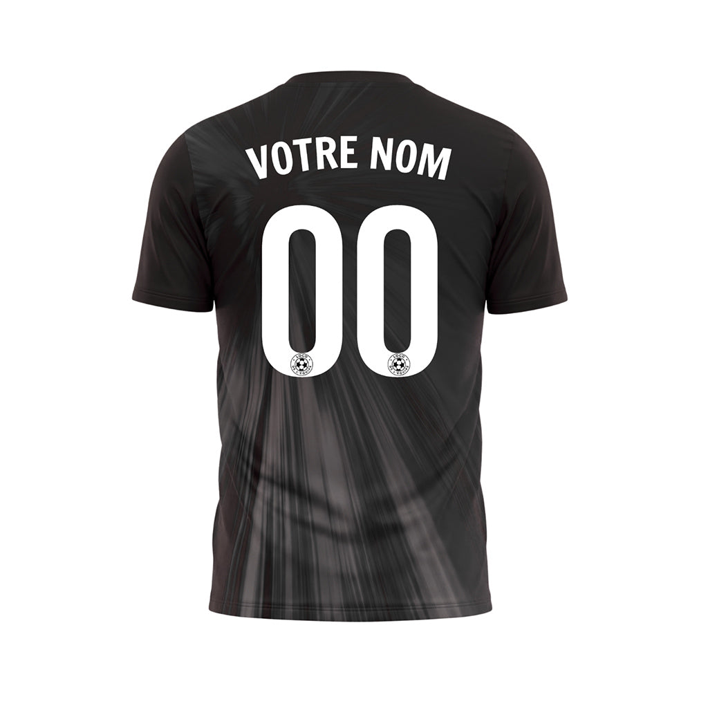 Noir Rayons Effet Maillot de Football Personnalisé