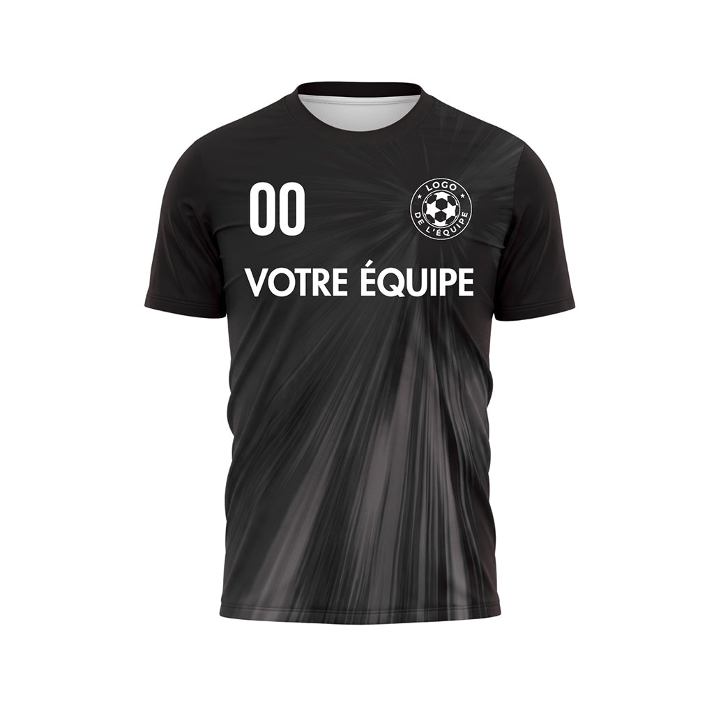 Noir Rayons Effet Maillot de Football Personnalisé