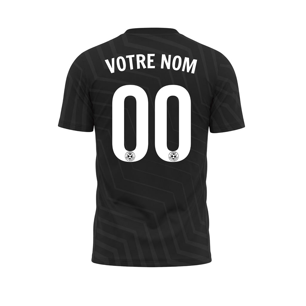 Noir Zigzag Motif Maillot de Football Personnalisé