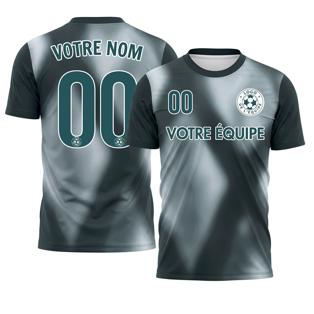 Gris Anthracite Tie Dye Motif Losange Maillot de Football Personnalisé