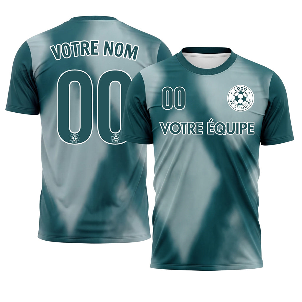 Vert Émeraude Tie Dye Motif Losange Maillot de Football Personnalisé