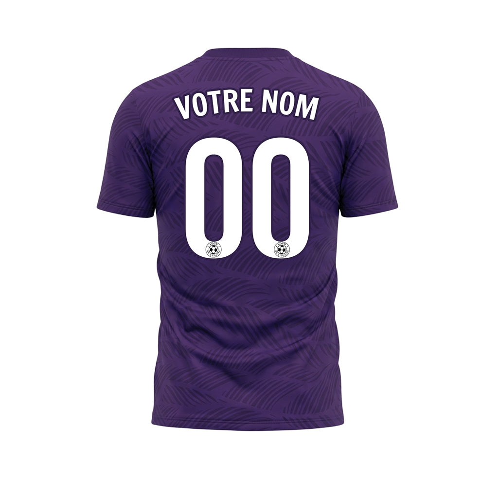 Violet Feuille Motif Vagues Maillot de Football Personnalisé