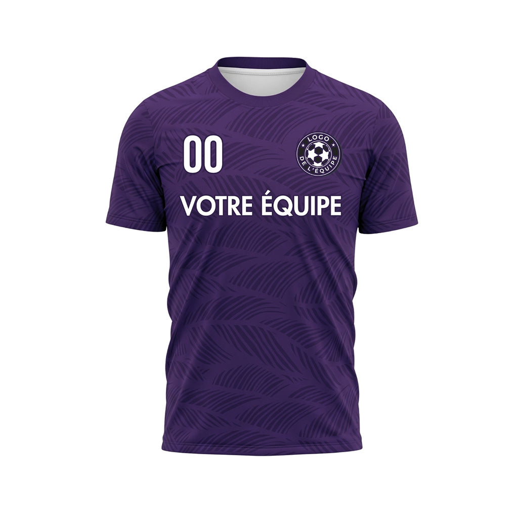 Violet Feuille Motif Vagues Maillot de Football Personnalisé