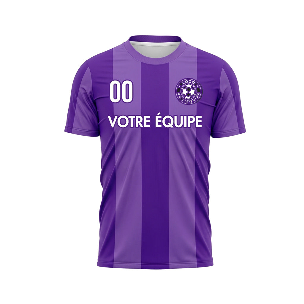 Violet Large Rayures en Blocs Maillot de Football Personnalisé