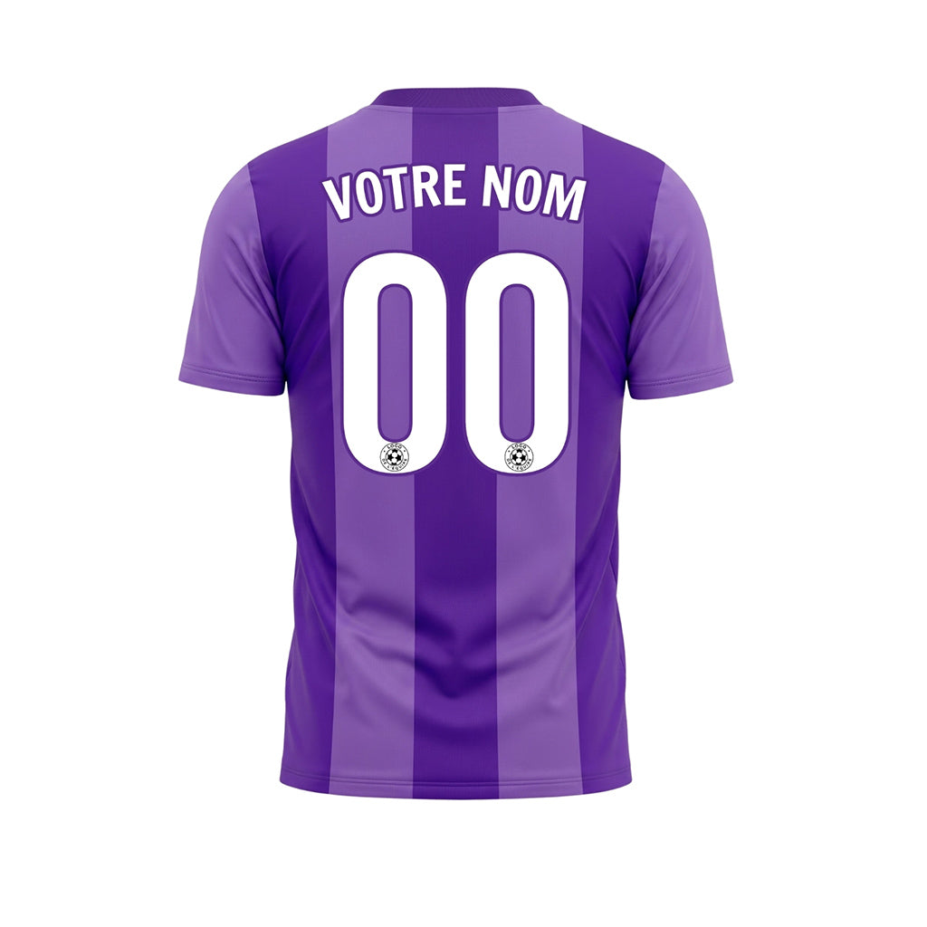 Violet Large Rayures en Blocs Maillot de Football Personnalisé