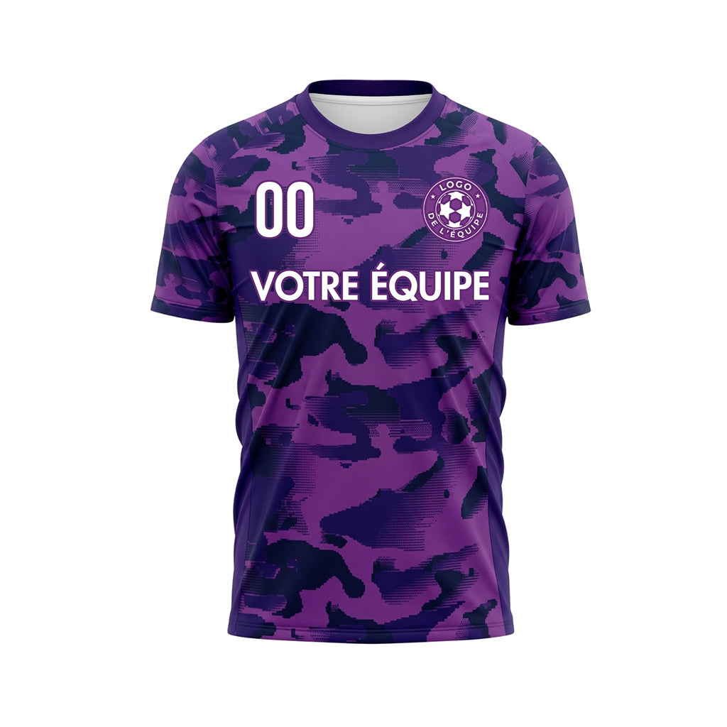 Violet Camouflage Maillot de Football Personnalisé