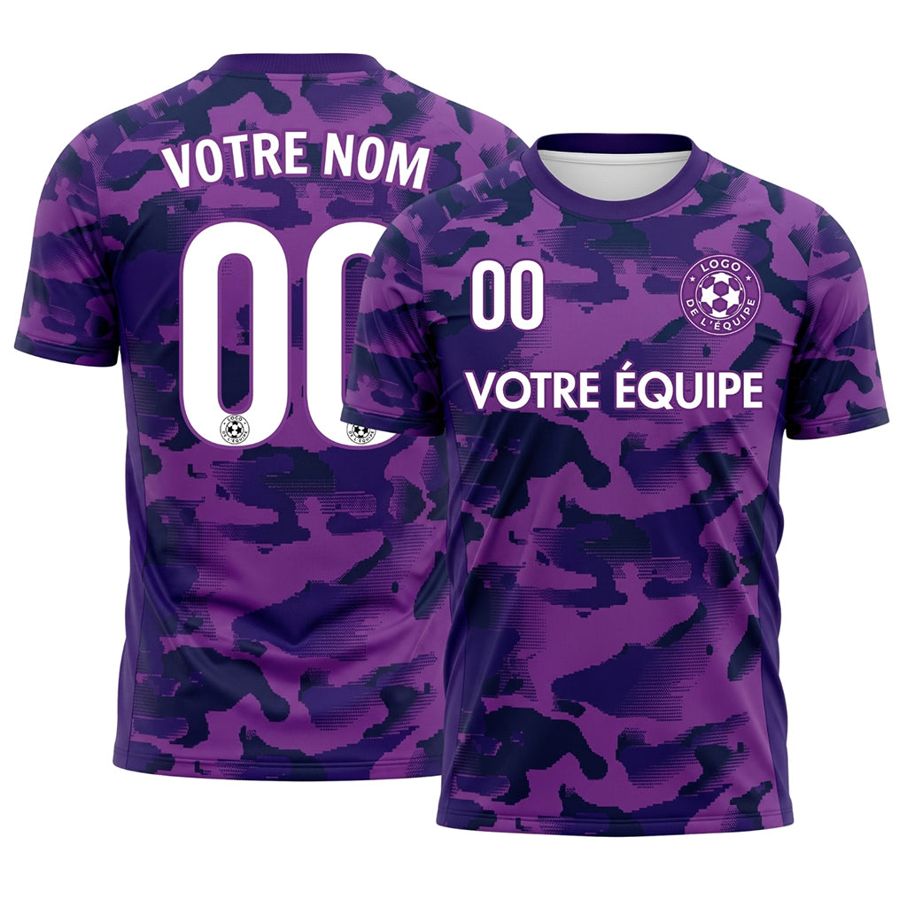 Violet Camouflage Maillot de Football Personnalisé