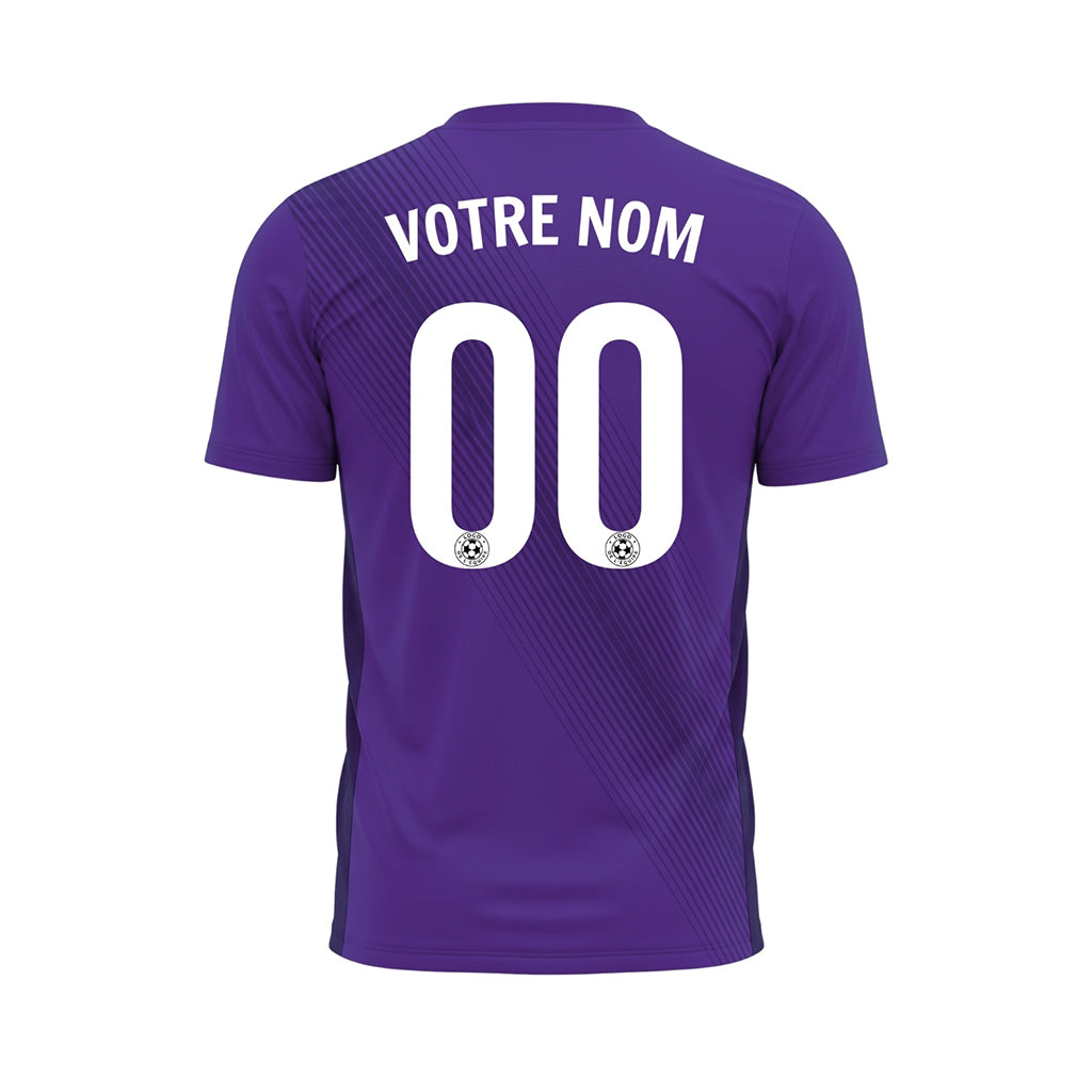 Violet Diagonales Rayures Maillot de Football Personnalisé