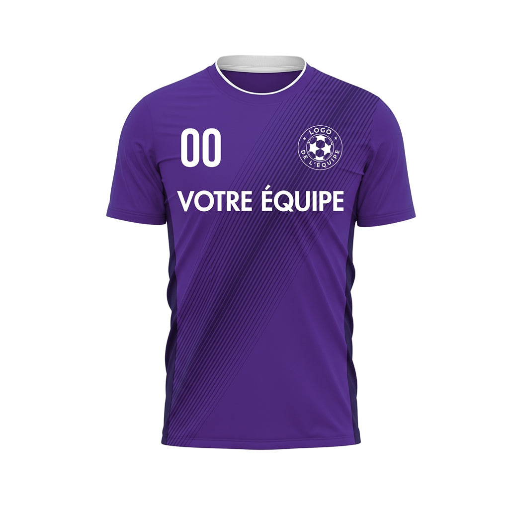 Violet Diagonales Rayures Maillot de Football Personnalisé
