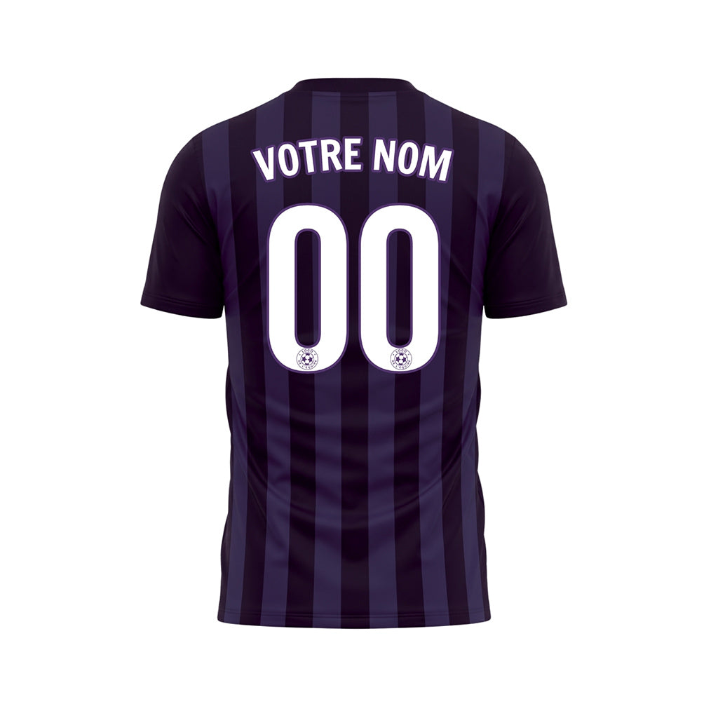 Violet Violet Foncé Verticales Rayures Maillot de Football Personnalisé