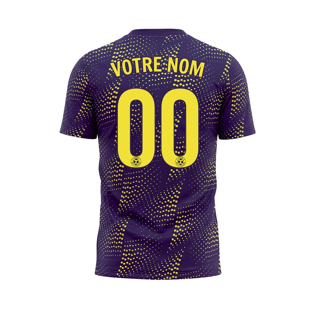 Violet Jaune Points Motif Maillot de Football Personnalisé