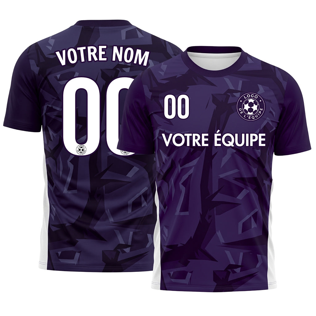 Violet Géométrique Motif Maillot de Football Personnalisé