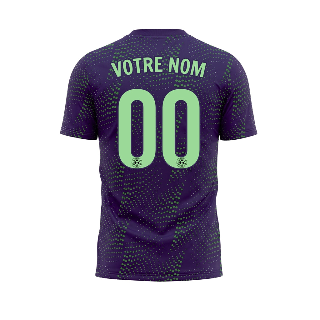 Violet Vert Points Motif Maillot de Football Personnalisé