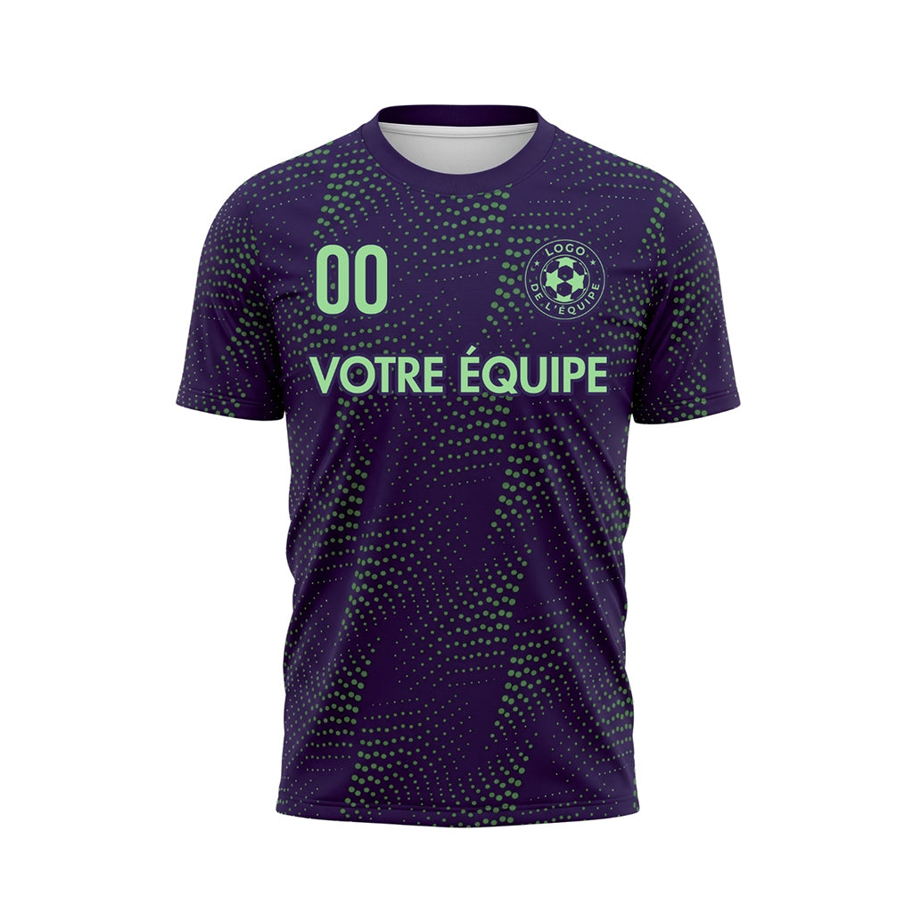 Violet Vert Points Motif Maillot de Football Personnalisé