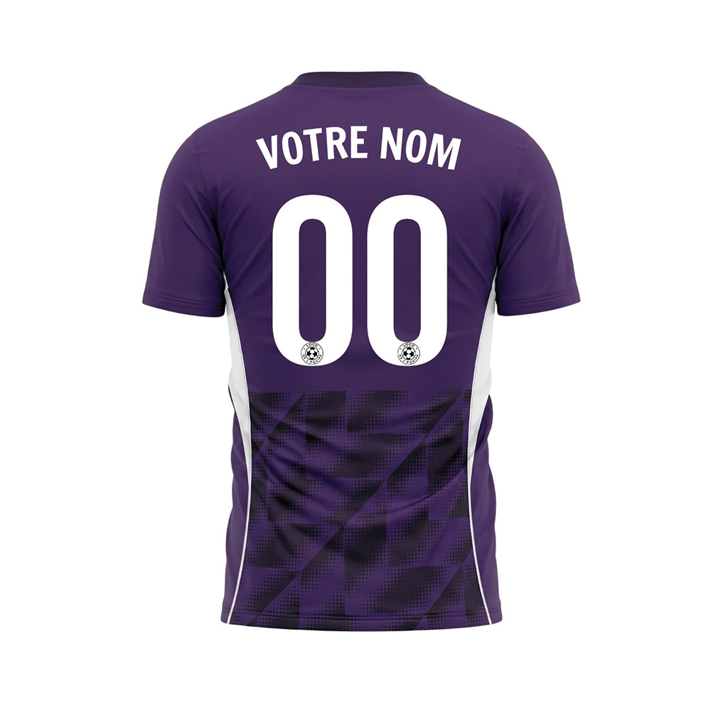 Violet Demi-Teinte Géométrique Motif Maillot de Football Personnalisé