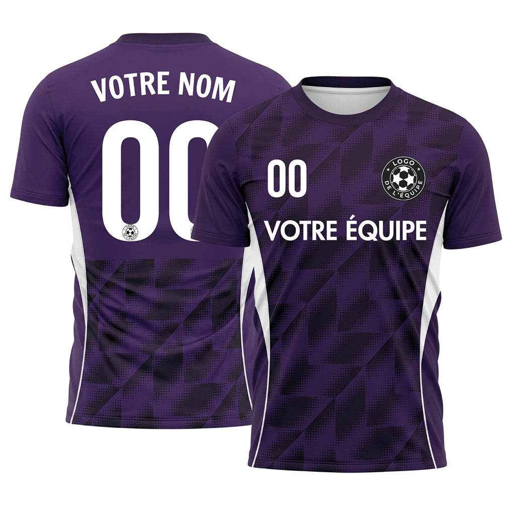 Violet Demi-Teinte Géométrique Motif Maillot de Football Personnalisé