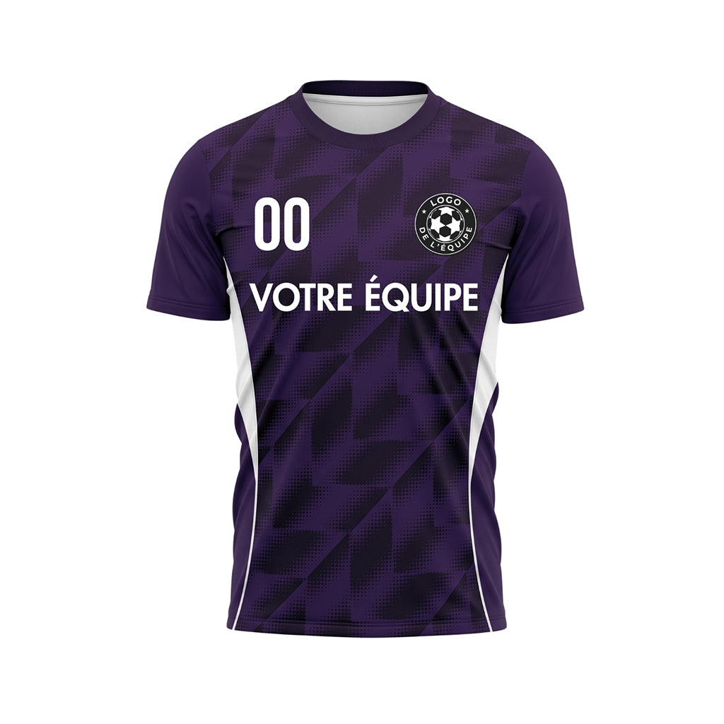 Violet Demi-Teinte Géométrique Motif Maillot de Football Personnalisé