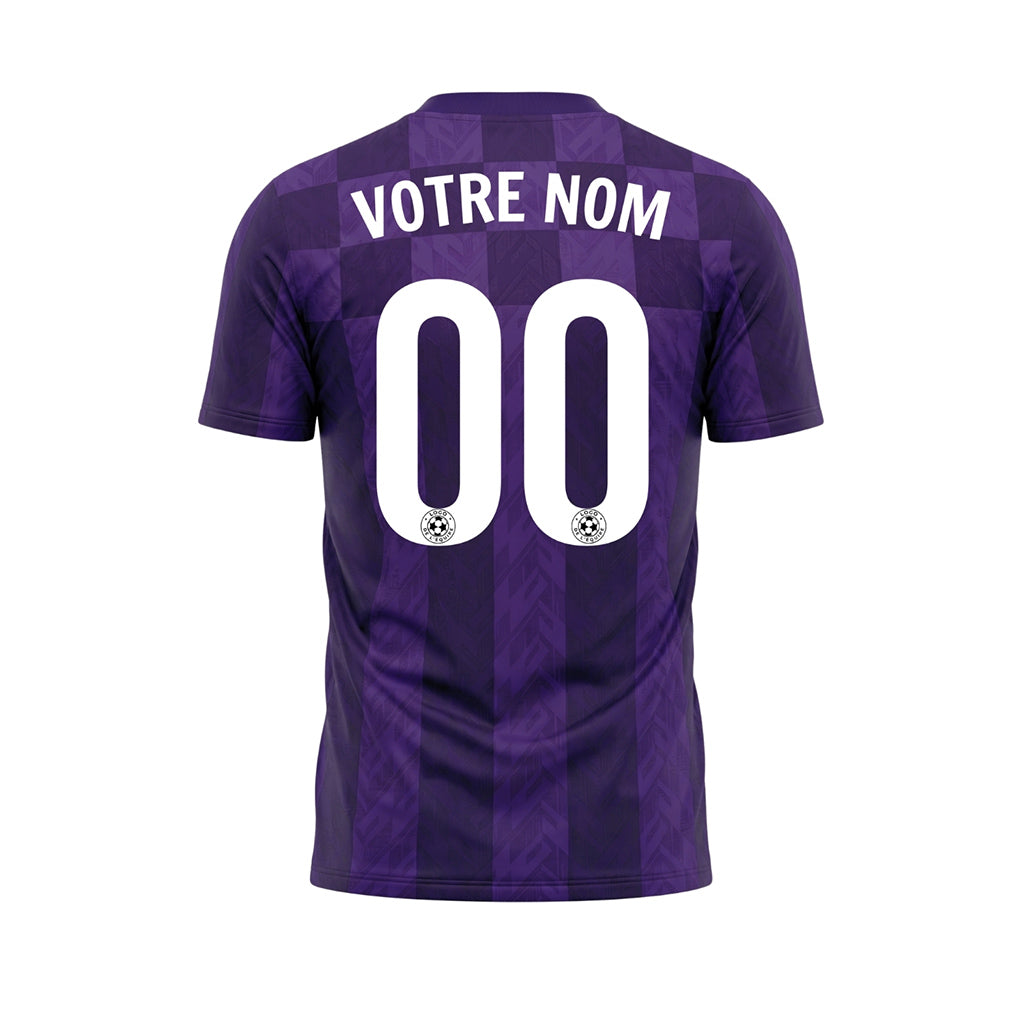 Violet Carreaux Chevron Motif Maillot de Football Personnalisé