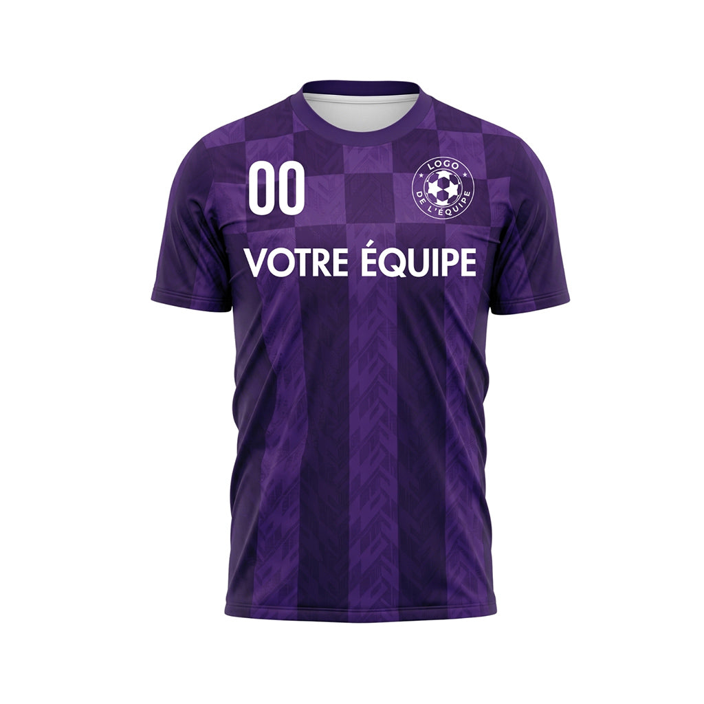 Violet Carreaux Chevron Motif Maillot de Football Personnalisé