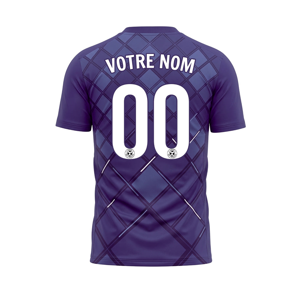 Violet Carreaux Motif Maillot de Football Personnalisé