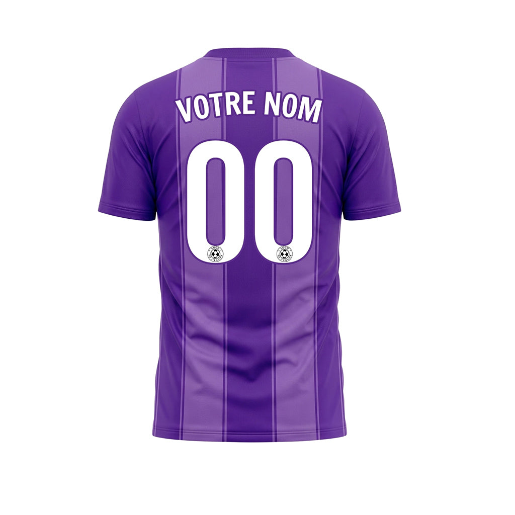 Violet Rayures Fines Rayures en Blocs Maillot de Football Personnalisé