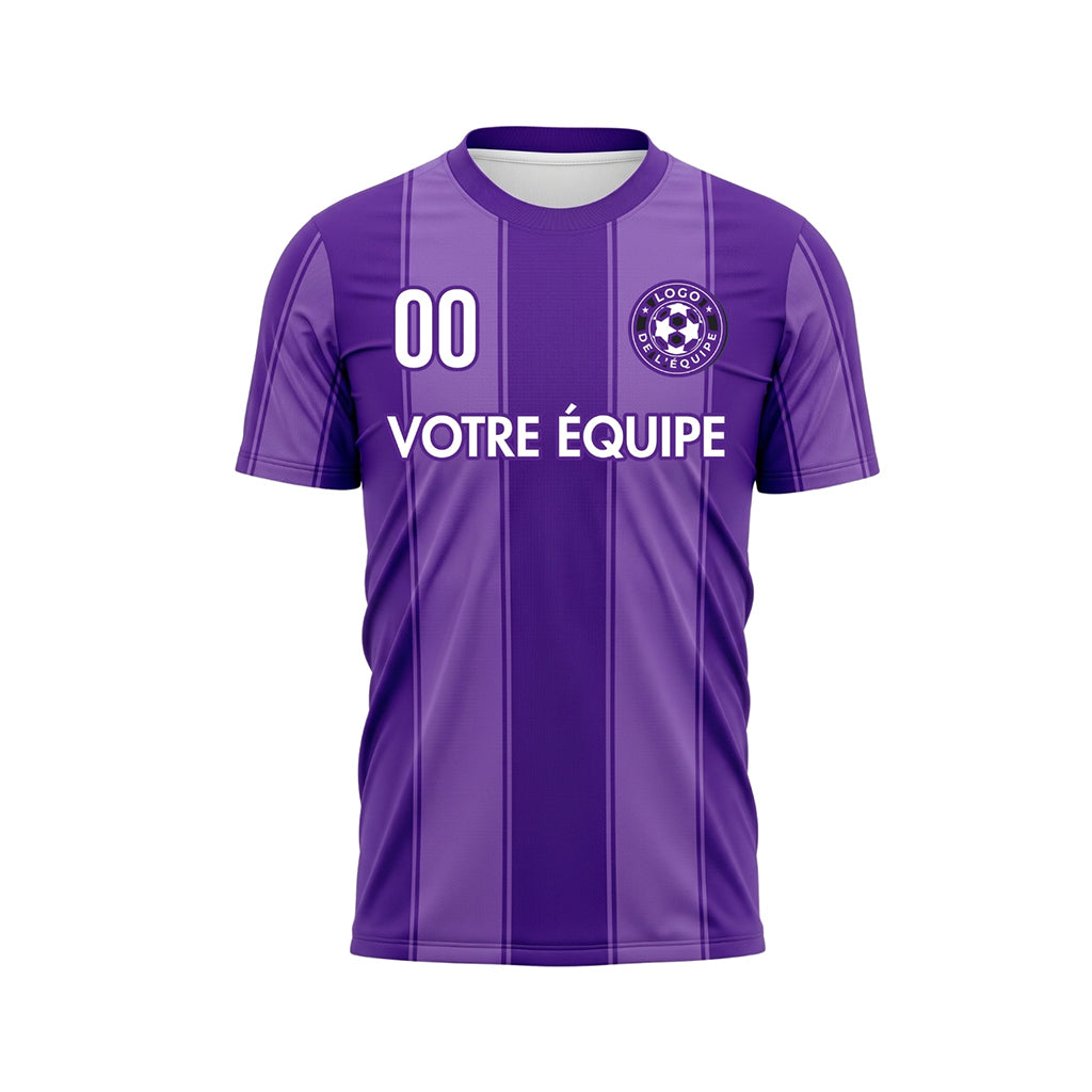 Violet Rayures Fines Rayures en Blocs Maillot de Football Personnalisé