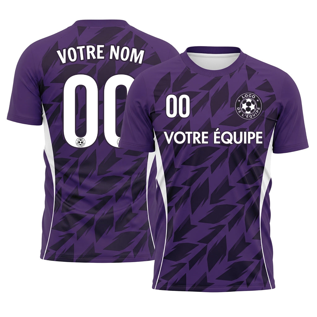 Violet Flèche Géométrique Motif Maillot de Football Personnalisé