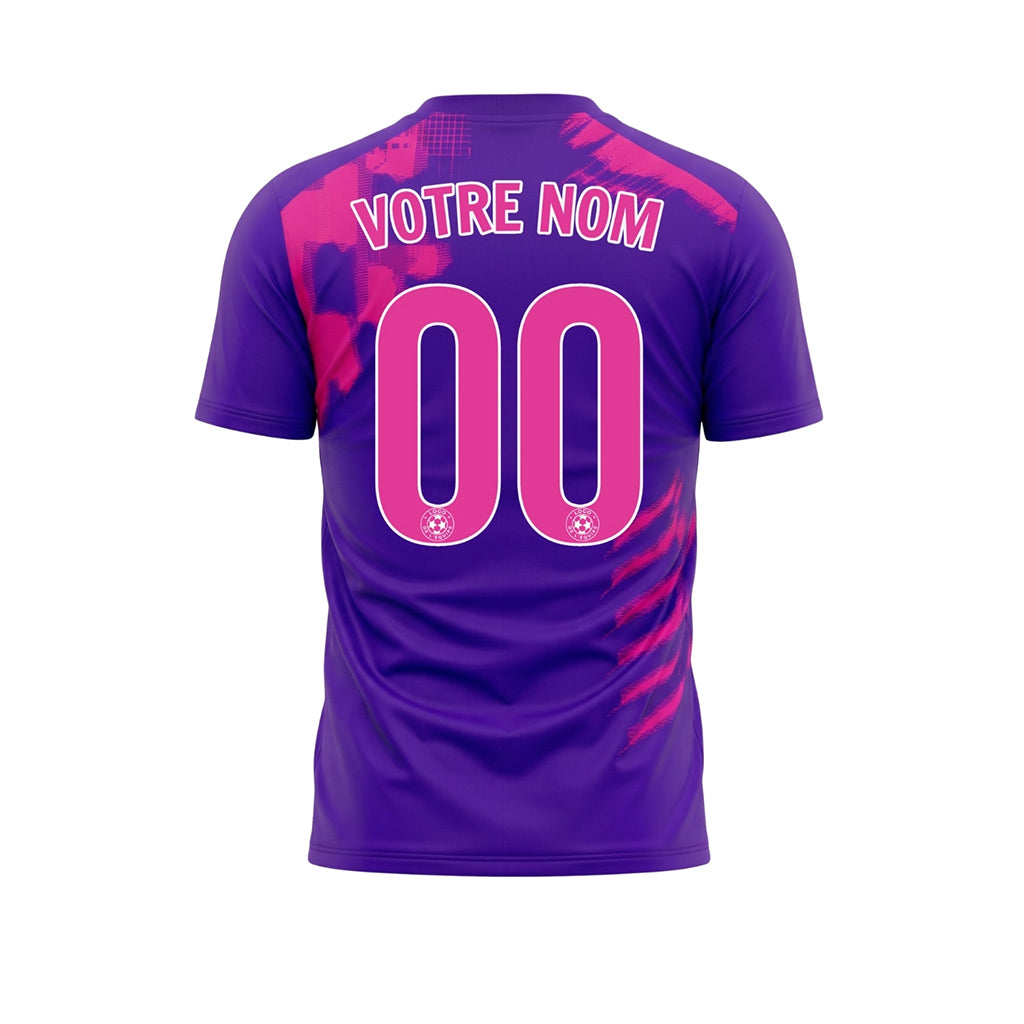 Violet Rose Coup de Pinceau Motif Maillot de Football Personnalisé