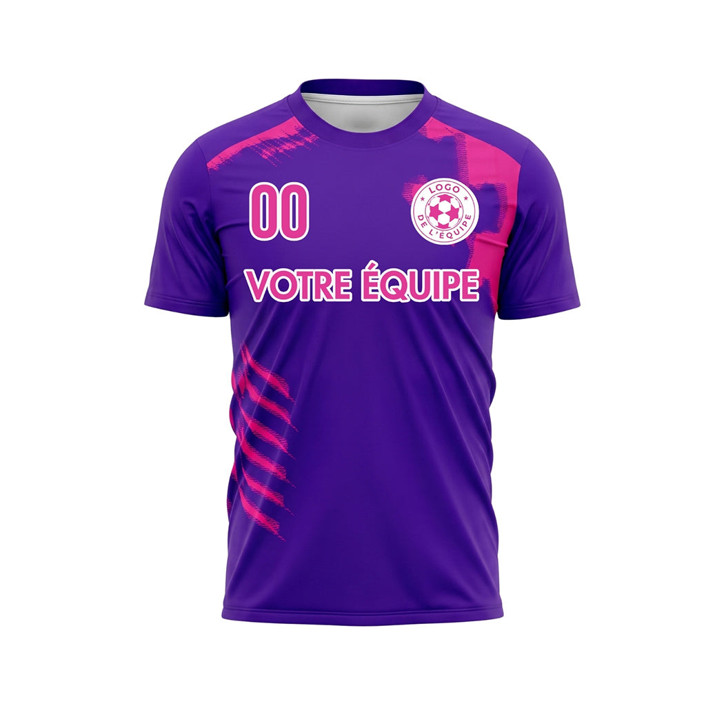 Violet Rose Coup de Pinceau Motif Maillot de Football Personnalisé