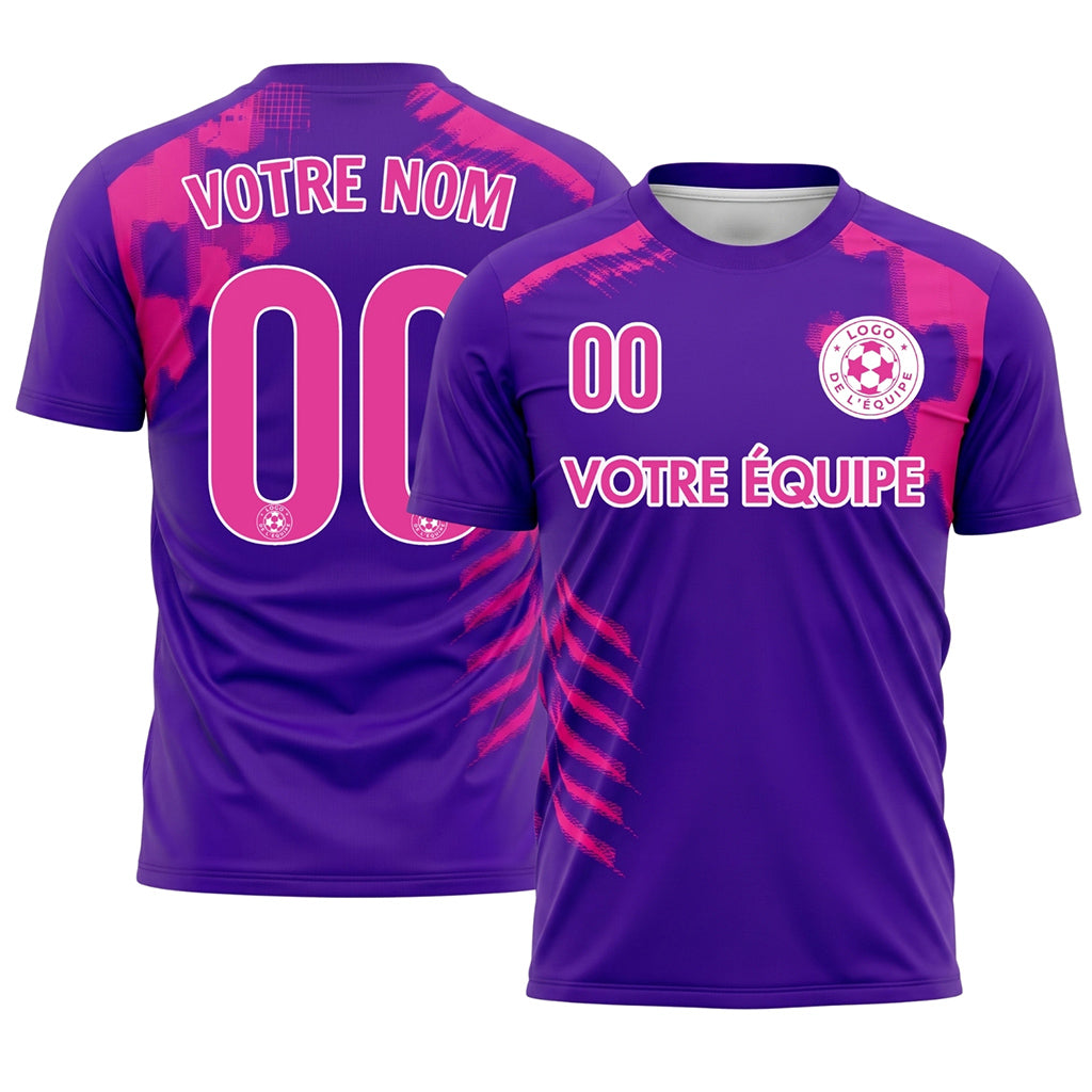 Violet Rose Coup de Pinceau Motif Maillot de Football Personnalisé