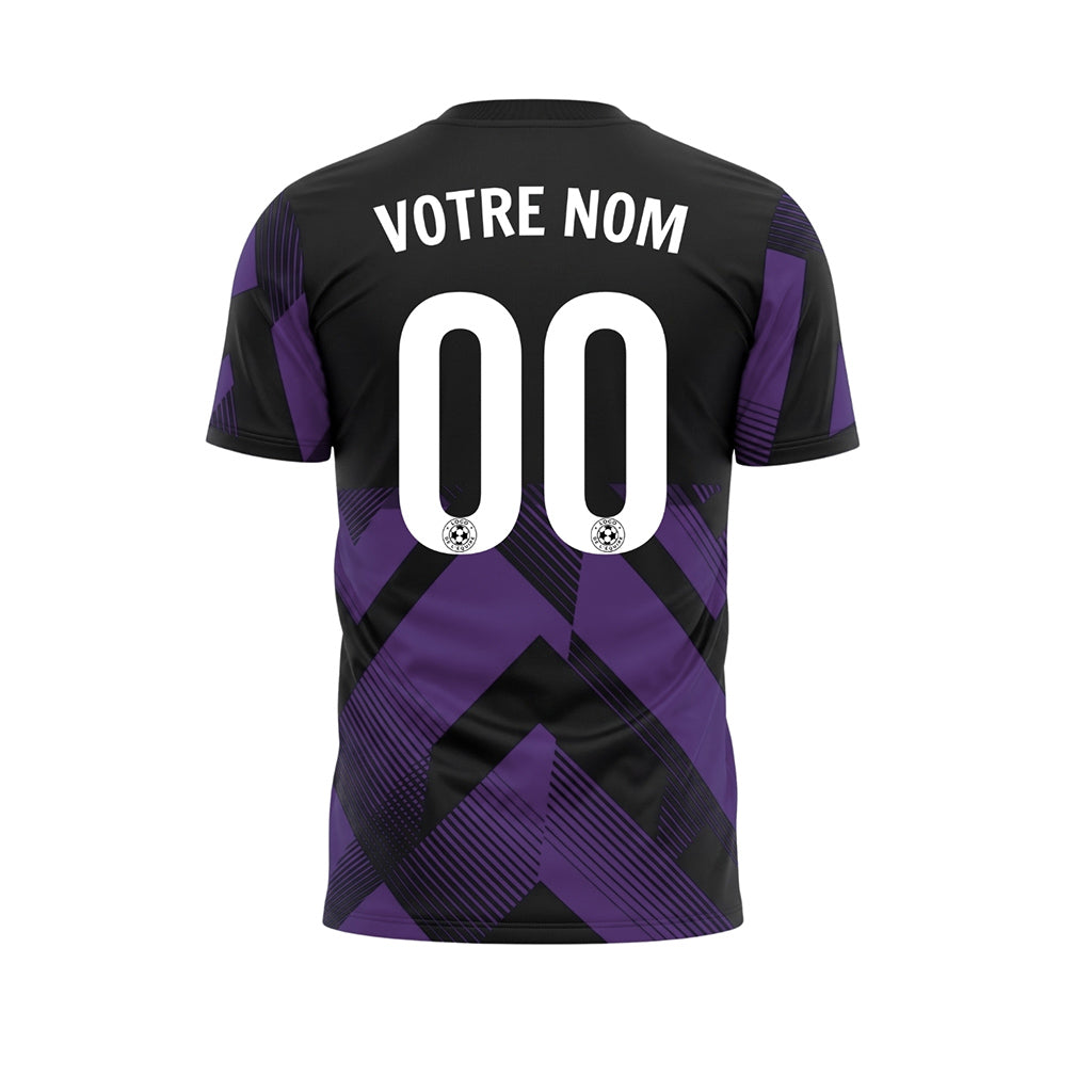 Violet Noir Géométrique Motif Flèches Maillot de Football Personnalisé