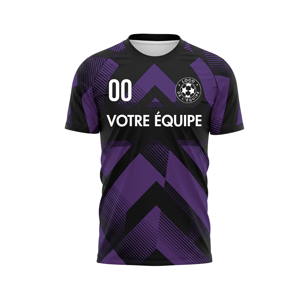 Violet Noir Géométrique Motif Flèches Maillot de Football Personnalisé