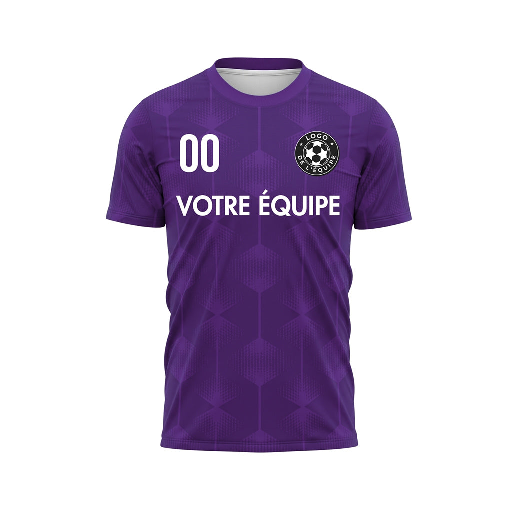 Violet Hexagone Motif Maillot de Football Personnalisé