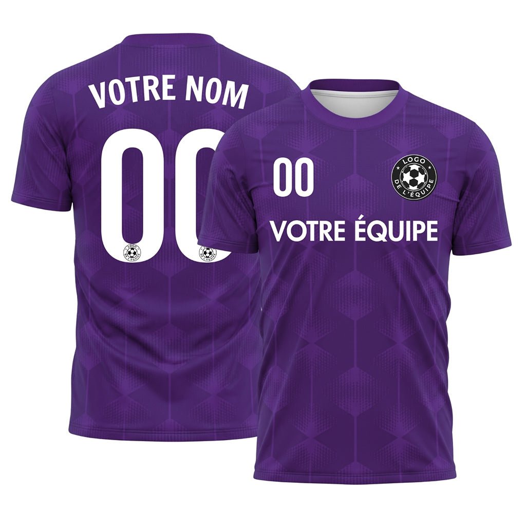 Violet Hexagone Motif Maillot de Football Personnalisé