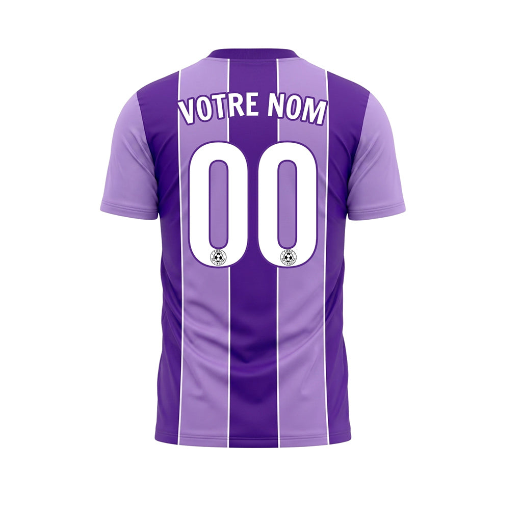 Violet Vertical Rayures en Blocs Maillot de Football Personnalisé