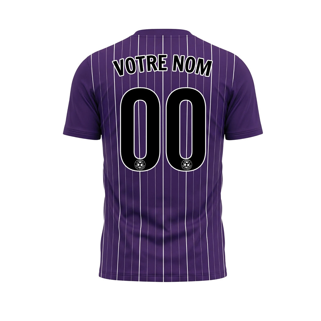 Violet Blanc Fines Rayures Fines Maillot de Football Personnalisé